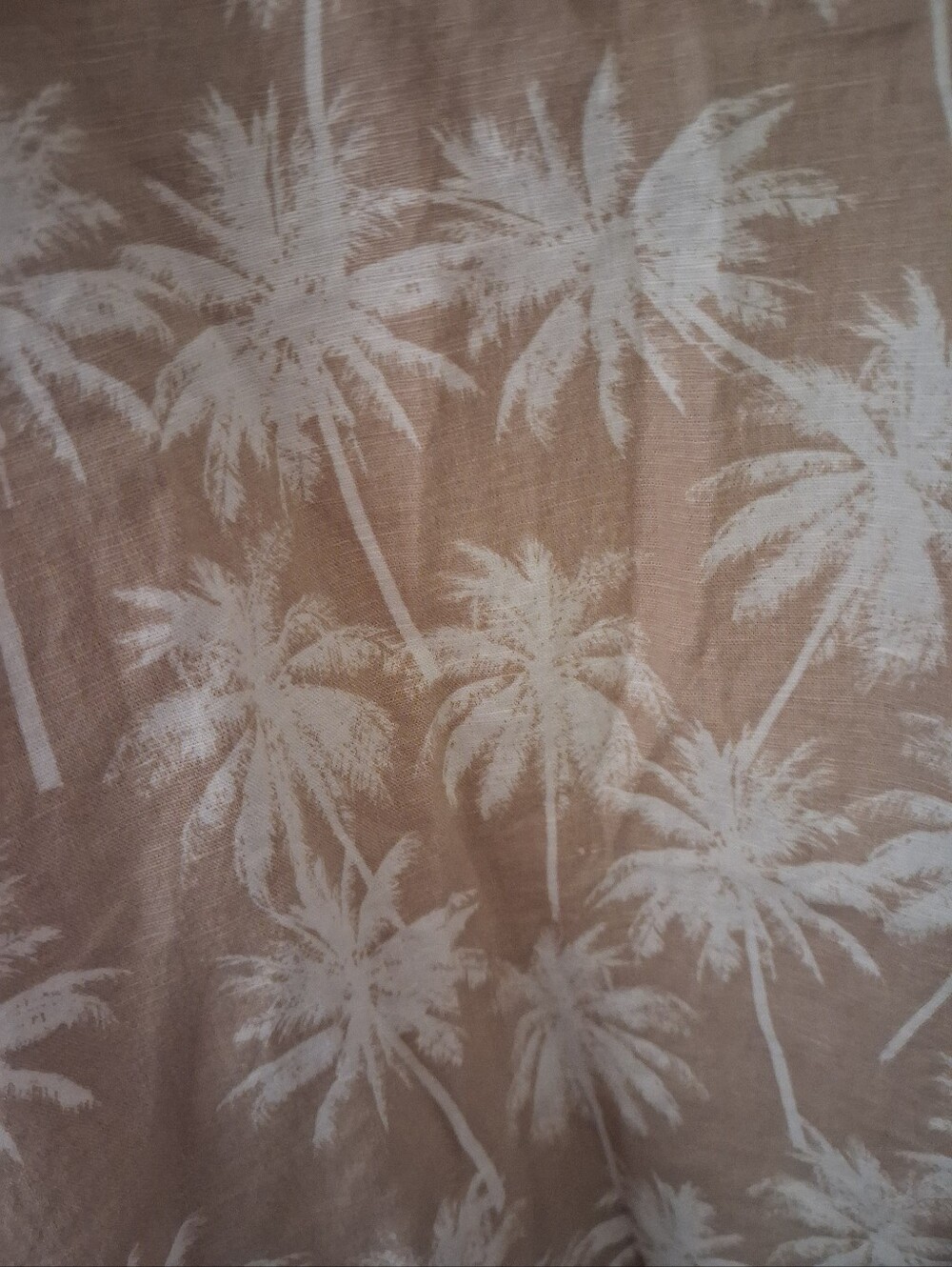 Nautica Men's Beige 5XL Palm-Print Short Sleeve Shirt - Picture 3 of 6